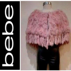 💋💥GLAMOROUS💥💋 Vintage Genuine Fur Wrap with Tassels in Pink